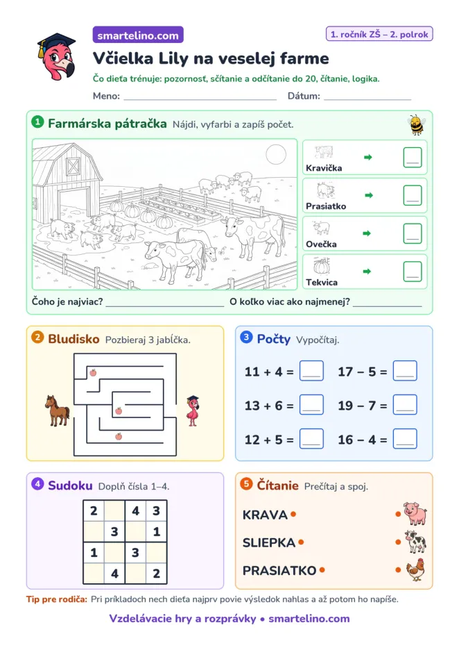Včielka Lily na veselej farme
